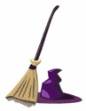 Picture of Witch Broom and Hat Machine Embroidery Design