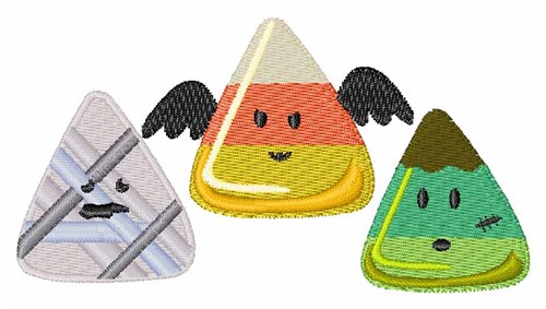 Candy Corn Monsters Machine Embroidery Design