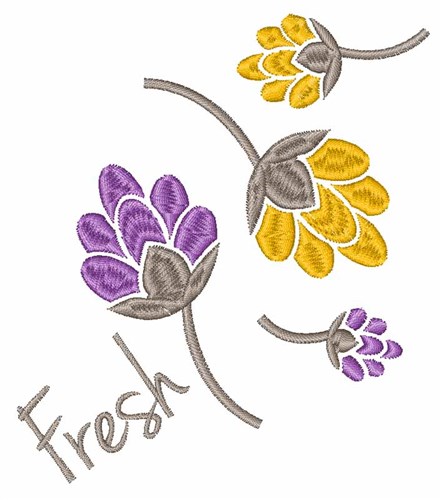 Fresh Flowers Machine Embroidery Design