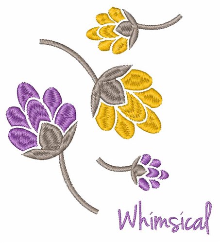 Whimsical Flowers Machine Embroidery Design