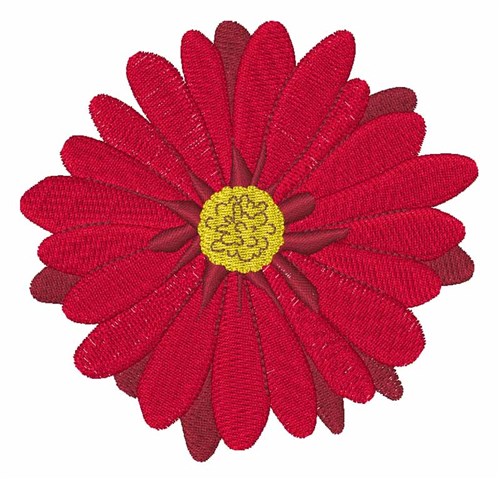 Red Flower Bloom Machine Embroidery Design
