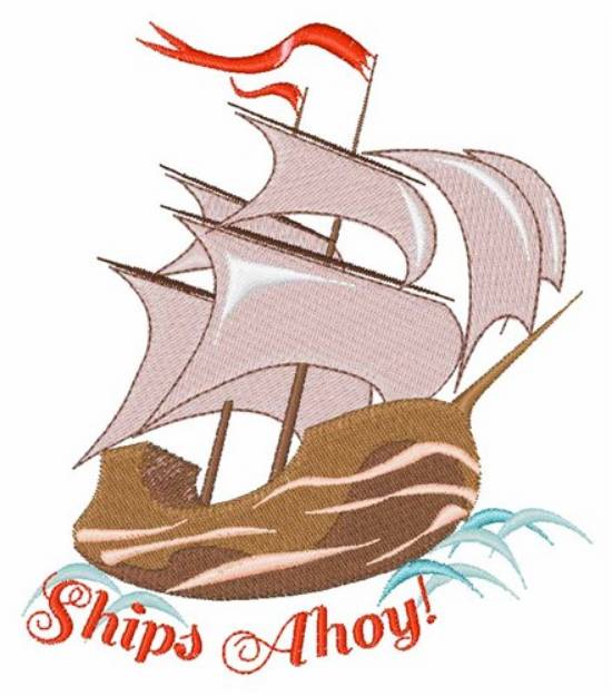 Picture of Ships Ahoy Machine Embroidery Design