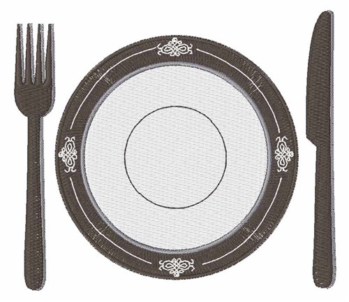 Dinner Place Setting Machine Embroidery Design