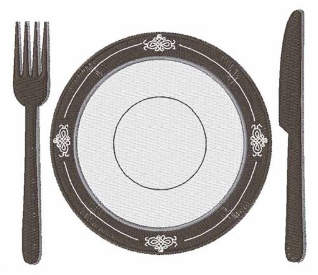 Picture of Dinner Place Setting Machine Embroidery Design