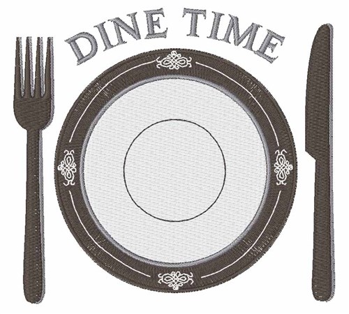 Dine Time Machine Embroidery Design