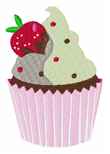 Strawberry Cupcake Machine Embroidery Design