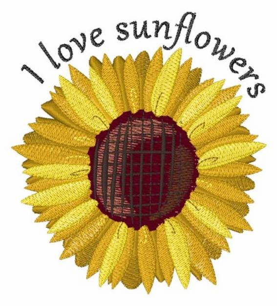 Picture of Love Sunflowers Machine Embroidery Design