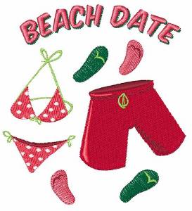 Picture of Beach Date Machine Embroidery Design