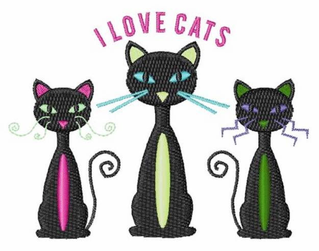 Picture of Love Cats Machine Embroidery Design