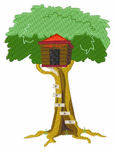 Tree House Machine Embroidery Design