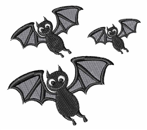 Flying Bats Machine Embroidery Design
