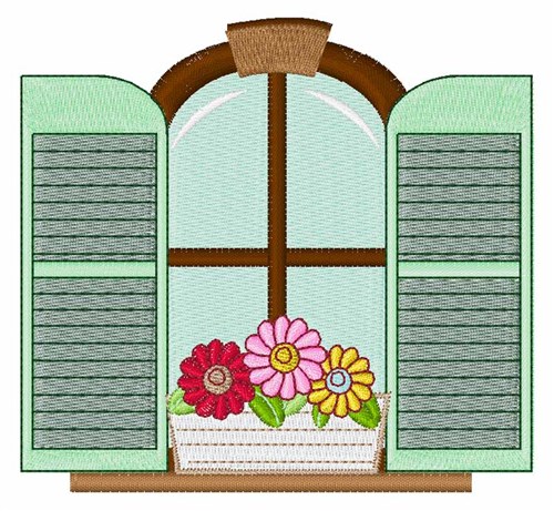 Flower Windowbox Machine Embroidery Design