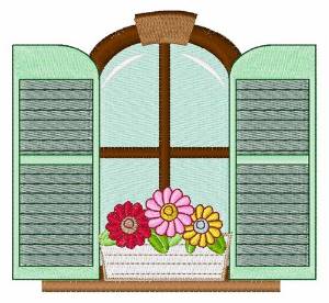 Picture of Flower Windowbox Machine Embroidery Design