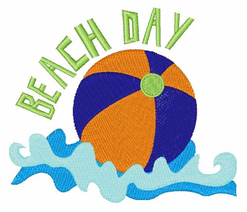 Beach Day Machine Embroidery Design
