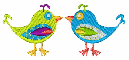 Colorful Birds Machine Embroidery Design