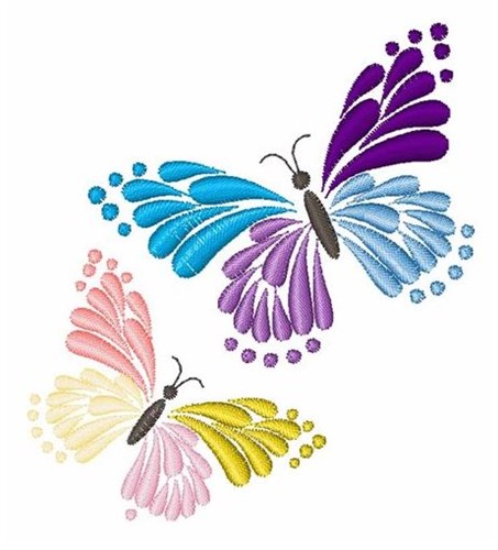 Two Butterflies Machine Embroidery Design