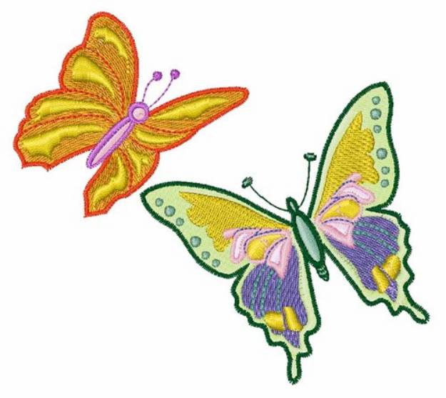 Picture of Colored Butterflies Machine Embroidery Design