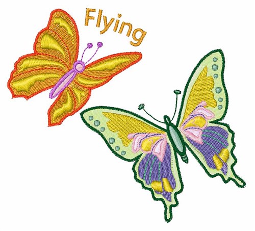 Flying Butterflies Machine Embroidery Design