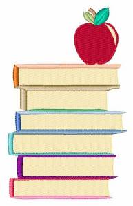 Picture of Apple On Books Machine Embroidery Design