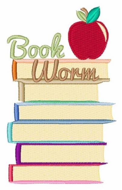 Picture of Book Worm Machine Embroidery Design