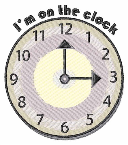 On The Clock Machine Embroidery Design