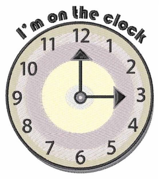 Picture of On The Clock Machine Embroidery Design