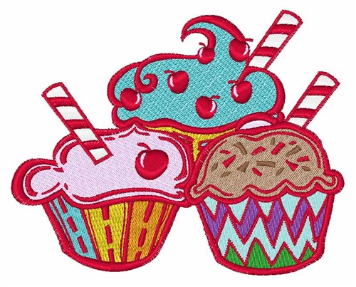 Cupcakes Machine Embroidery Design