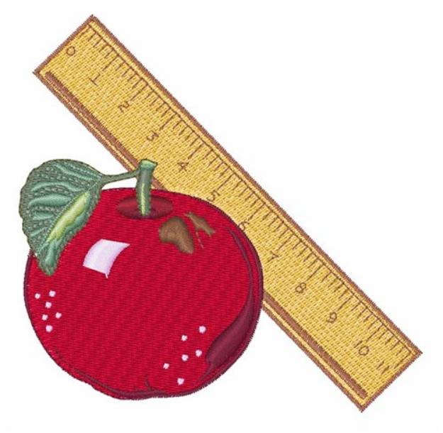 Picture of Apple & Ruler Machine Embroidery Design