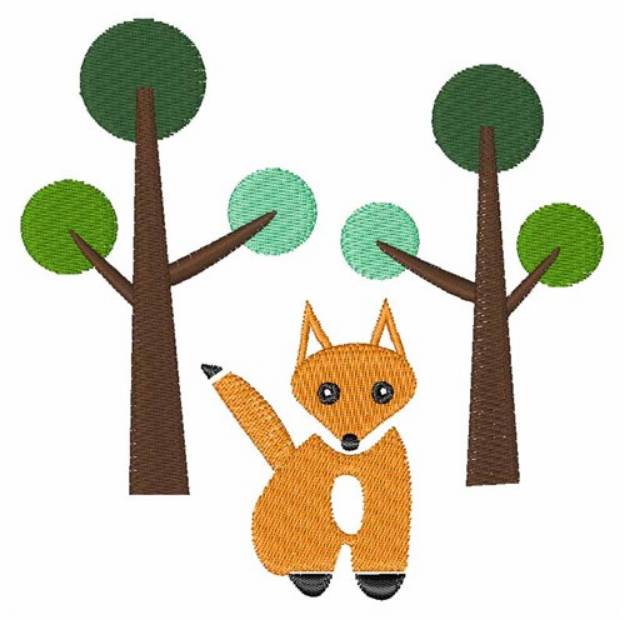 Picture of Fox In Woods Machine Embroidery Design