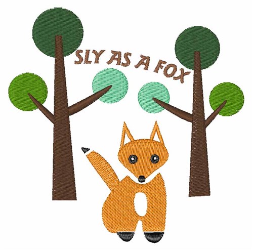 Sly As Fox Machine Embroidery Design