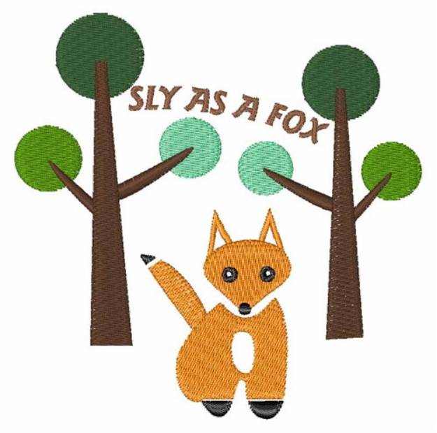 Picture of Sly As Fox Machine Embroidery Design