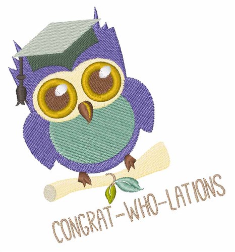 Congrat-Who-Lations Machine Embroidery Design