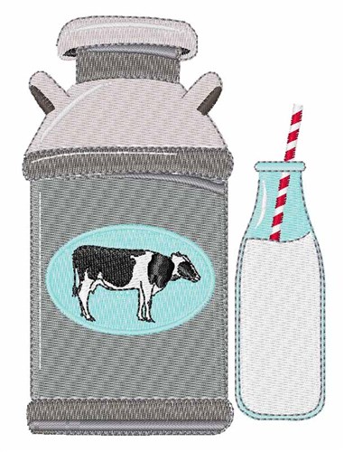 Cow Milk Machine Embroidery Design