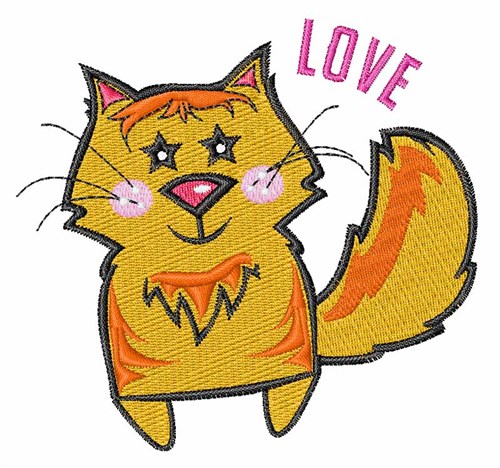 Love Cat Machine Embroidery Design