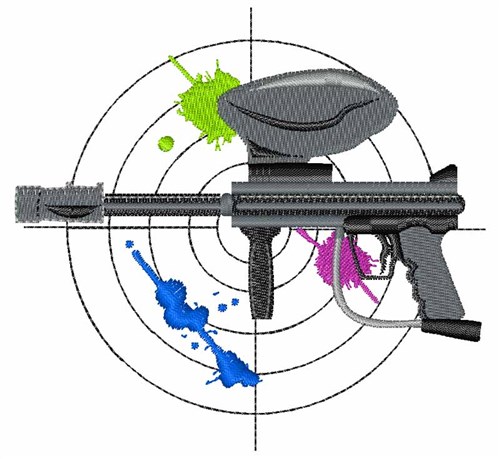 Paintball Gun Machine Embroidery Design