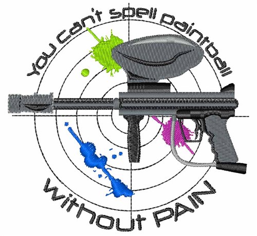 Spell Paintball Machine Embroidery Design