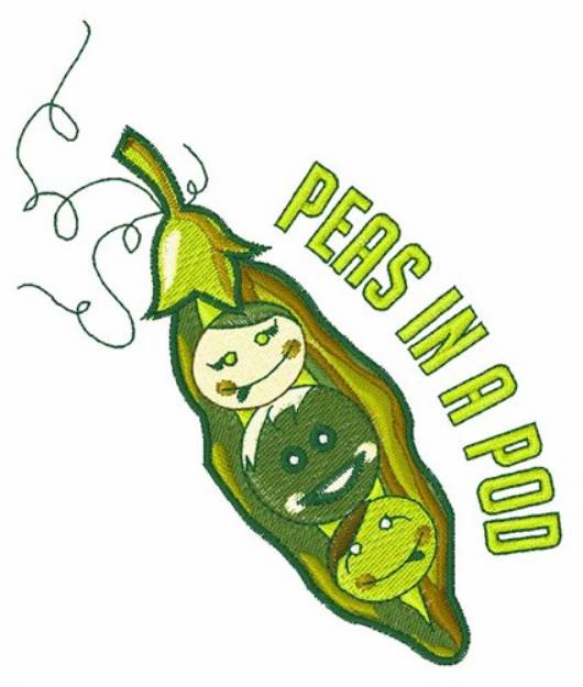 Picture of Peas In A Pod Machine Embroidery Design