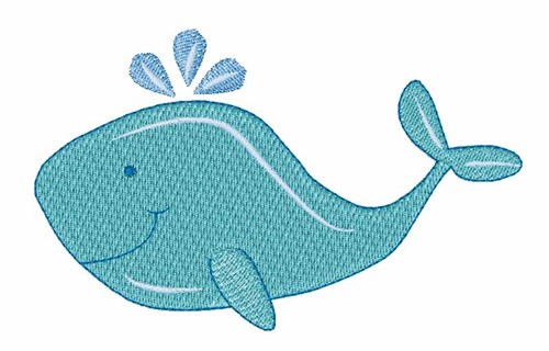 Cute Whale Machine Embroidery Design