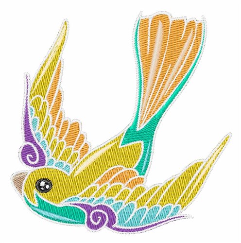 Pretty Bird Machine Embroidery Design