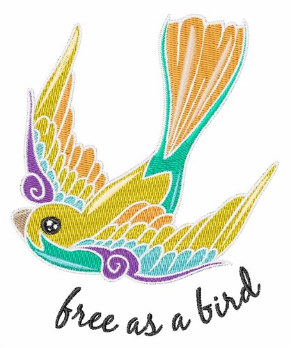 Free As Bird Machine Embroidery Design
