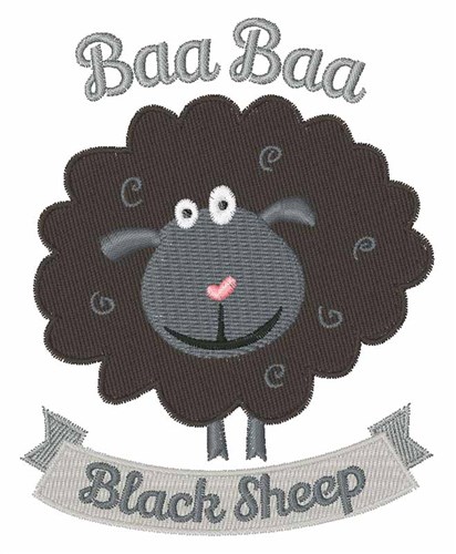 Baa Black Sheep Machine Embroidery Design