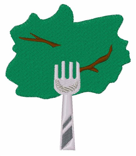 Lettuce On Fork Machine Embroidery Design