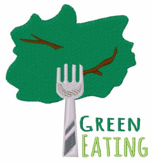 Picture of Green Eating Machine Embroidery Design