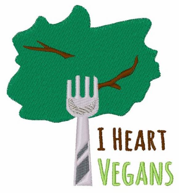Picture of I Heart Vegans Machine Embroidery Design