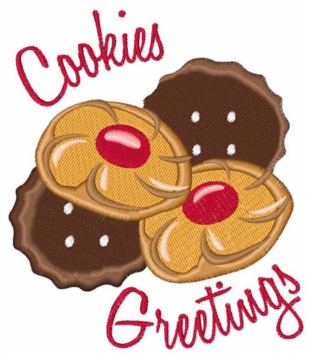 Cookies Greetings Machine Embroidery Design