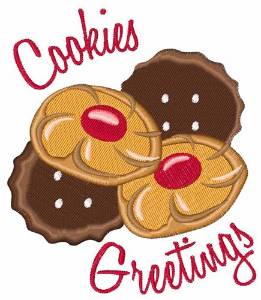 Picture of Cookies Greetings Machine Embroidery Design