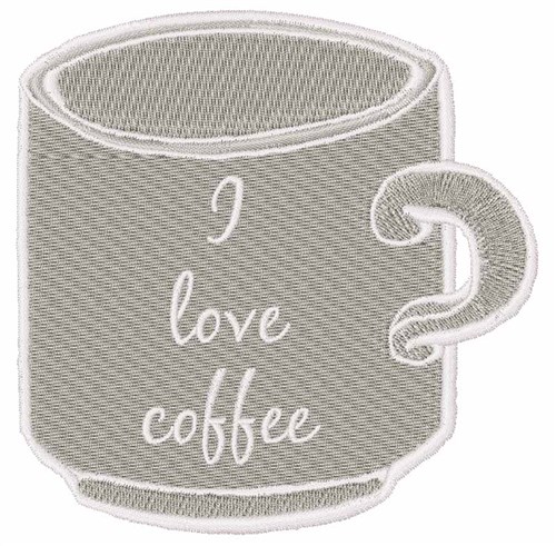 I Love Coffee Machine Embroidery Design