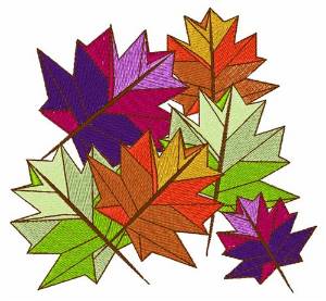 Picture of Colorful Leaves Machine Embroidery Design
