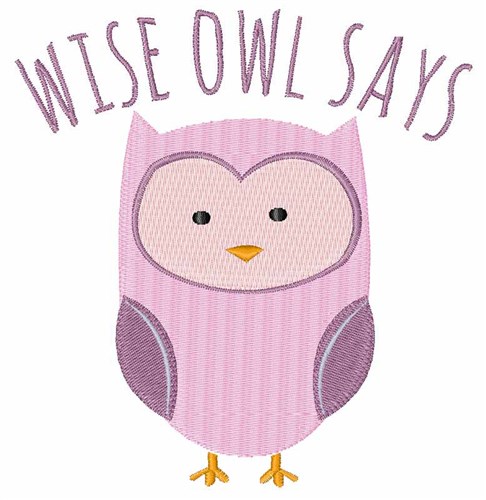 Wise Owl Says Machine Embroidery Design