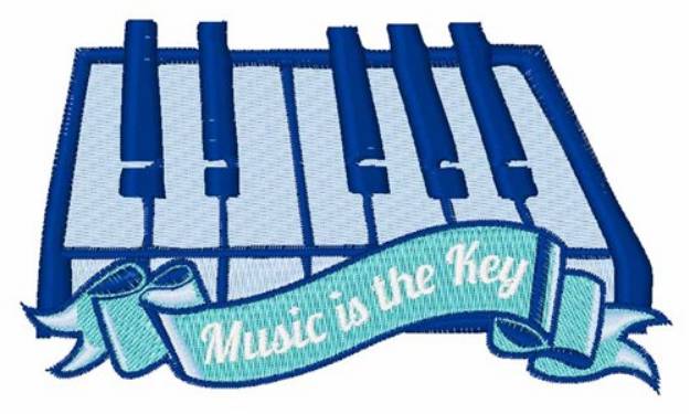 Picture of Music Is Key Machine Embroidery Design